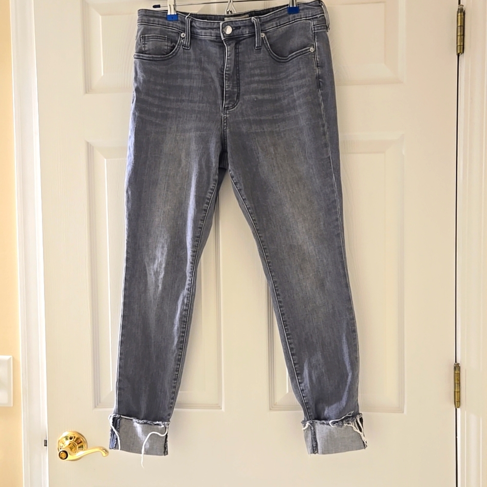 Universal Thread Grey Distressed Cuff Jeans